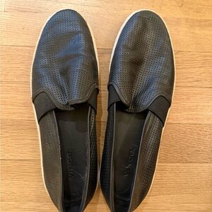 Vince Black Perforated Slip-On Sneakers